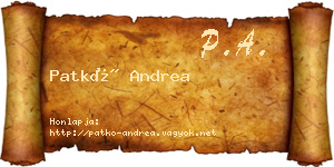 Patkó Andrea névjegykártya