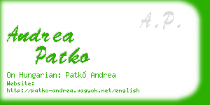 andrea patko business card